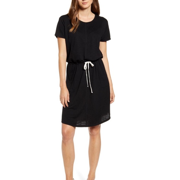 Caslon - Black Cinched Waist T-Shirt Dress / Medium - Picture 2 of 14